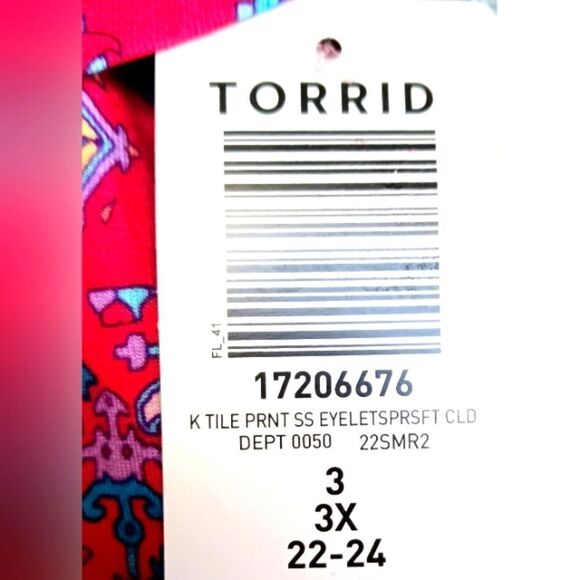 TORRID NEW  Plus Size Super Soft Crew Neck Eyelet Yoke Cold Shoulder Top. - Picture 16 of 16